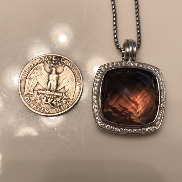 David Yurman Albion Diamond Smoky Quartz Pendant - Picture 10 of 10